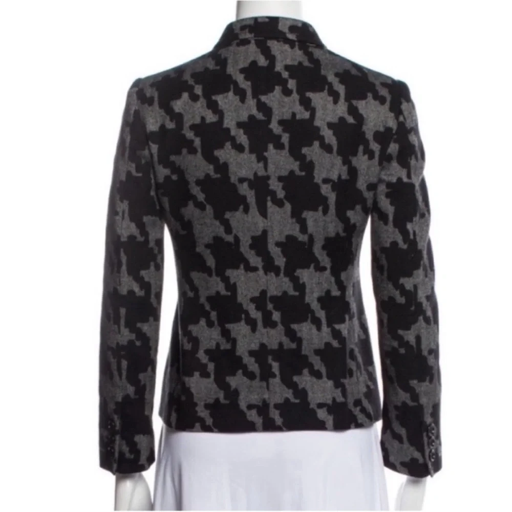 Moschino Women’s Wool Bland Blazer Houndstooth Print Jacket Black Gray size 10 - Picture 4 of 16